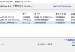 HDD Low Level Format Tool 硬盘低格工具 v4.50 汉化绿色版 专业硬盘修复利器 Windows平台 数据维护工具 资源获取
